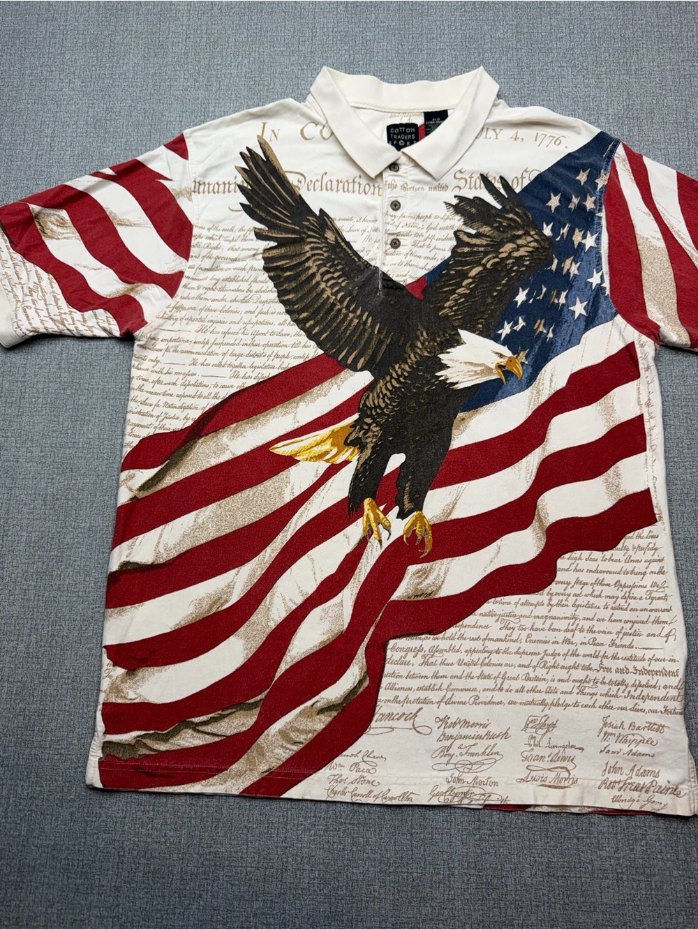 Cotton Traders Sport Eagle Soar Patriotic Polo